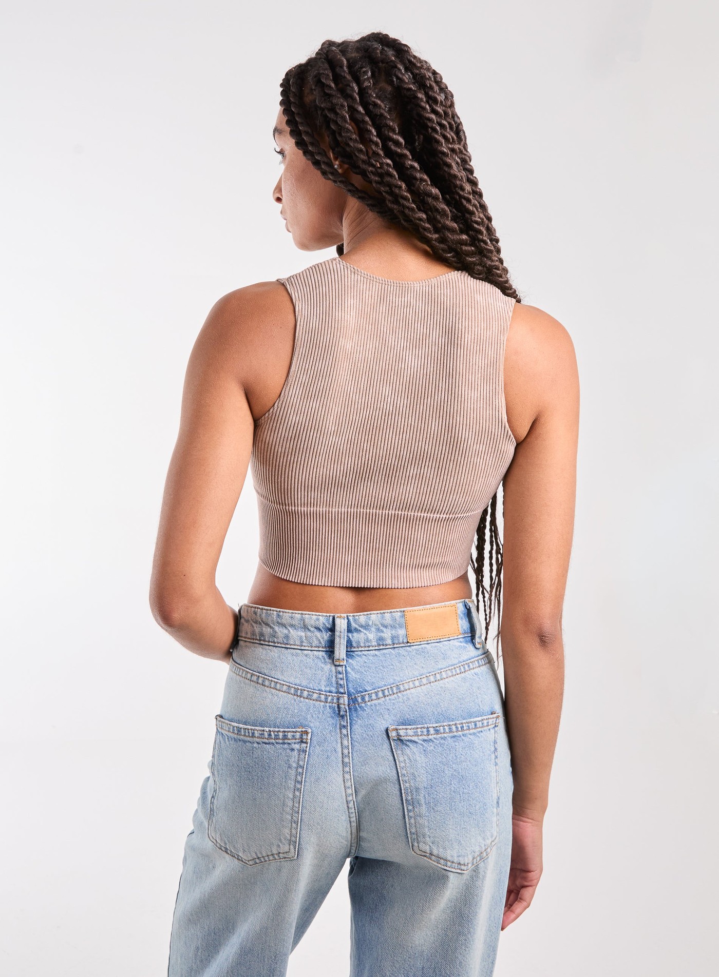 Washed Active Crop Top view 4
