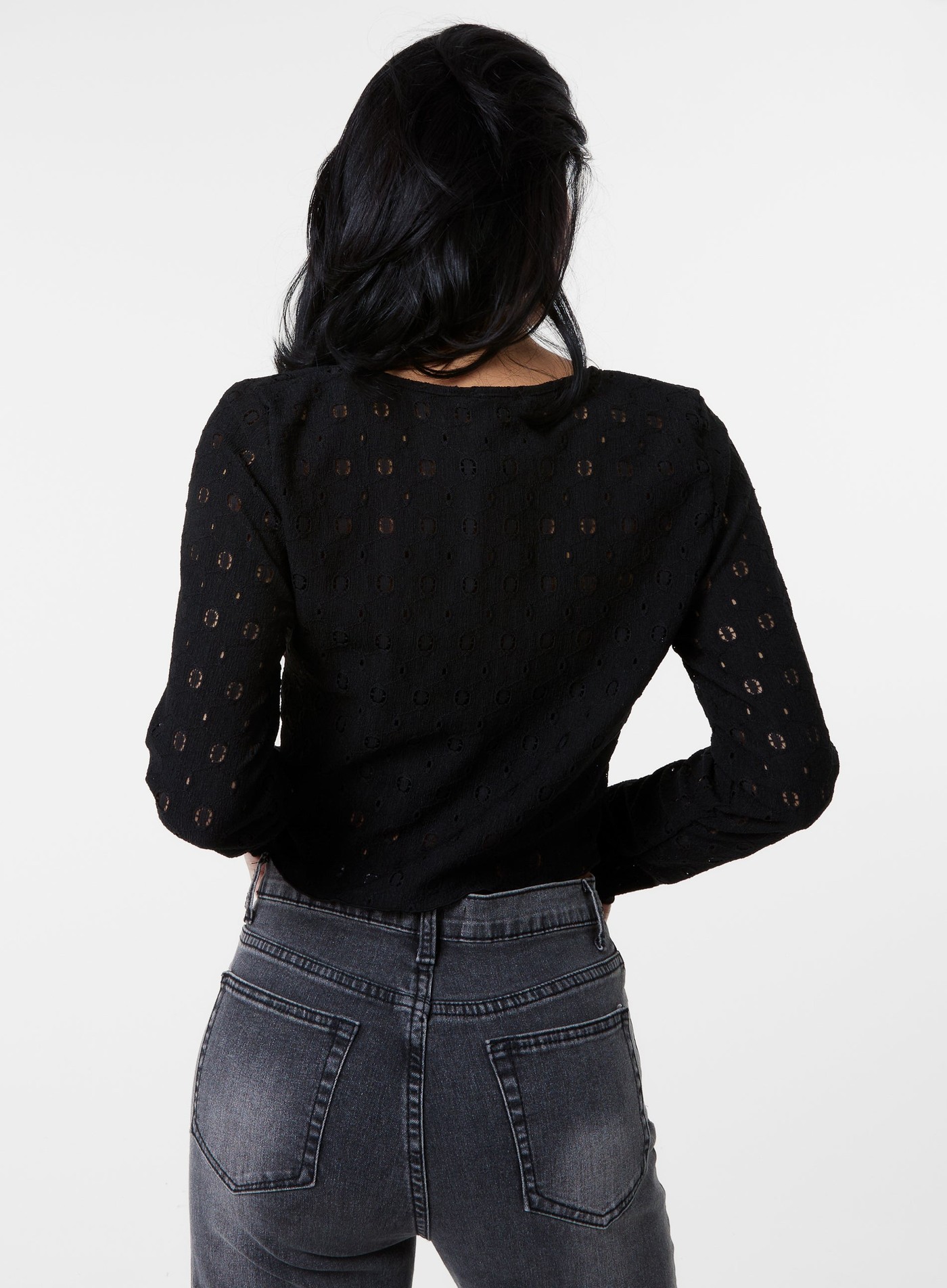 Tie Front Cutwork Cardigan view 4