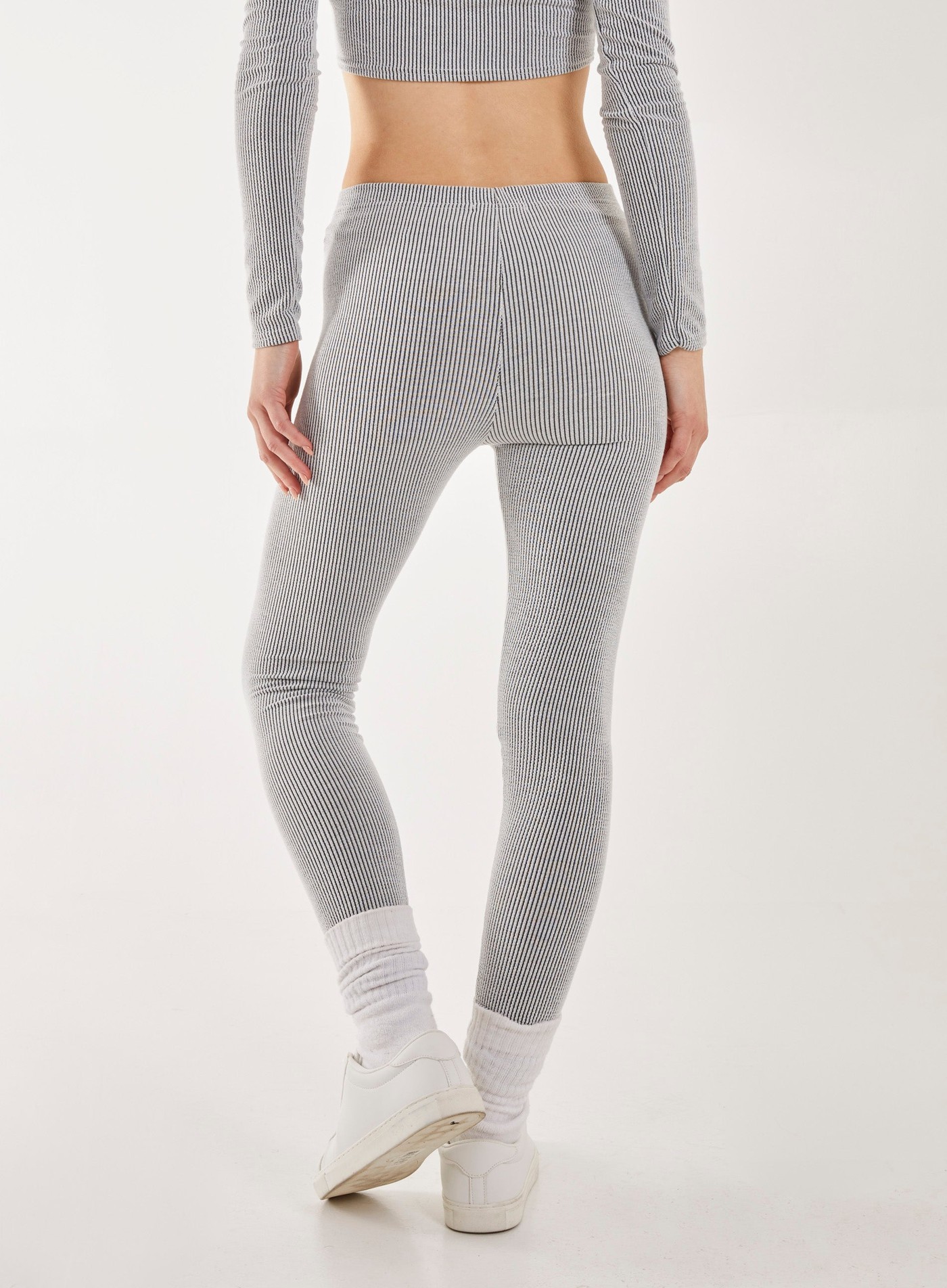 Two Tone Rib Leggings view 4