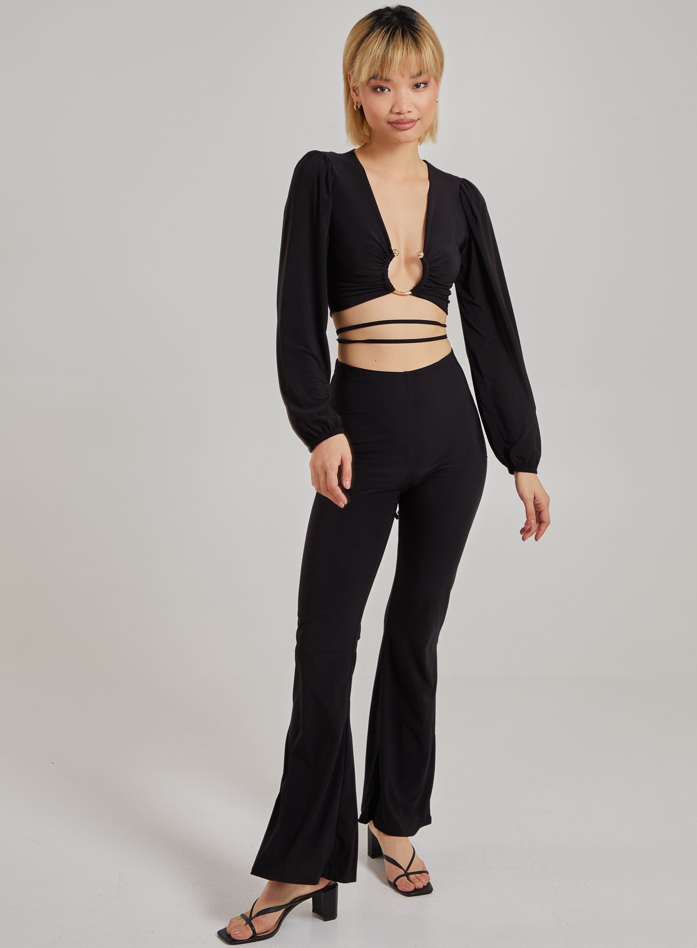 Slinky Trousers Back Flare Trousers view 4
