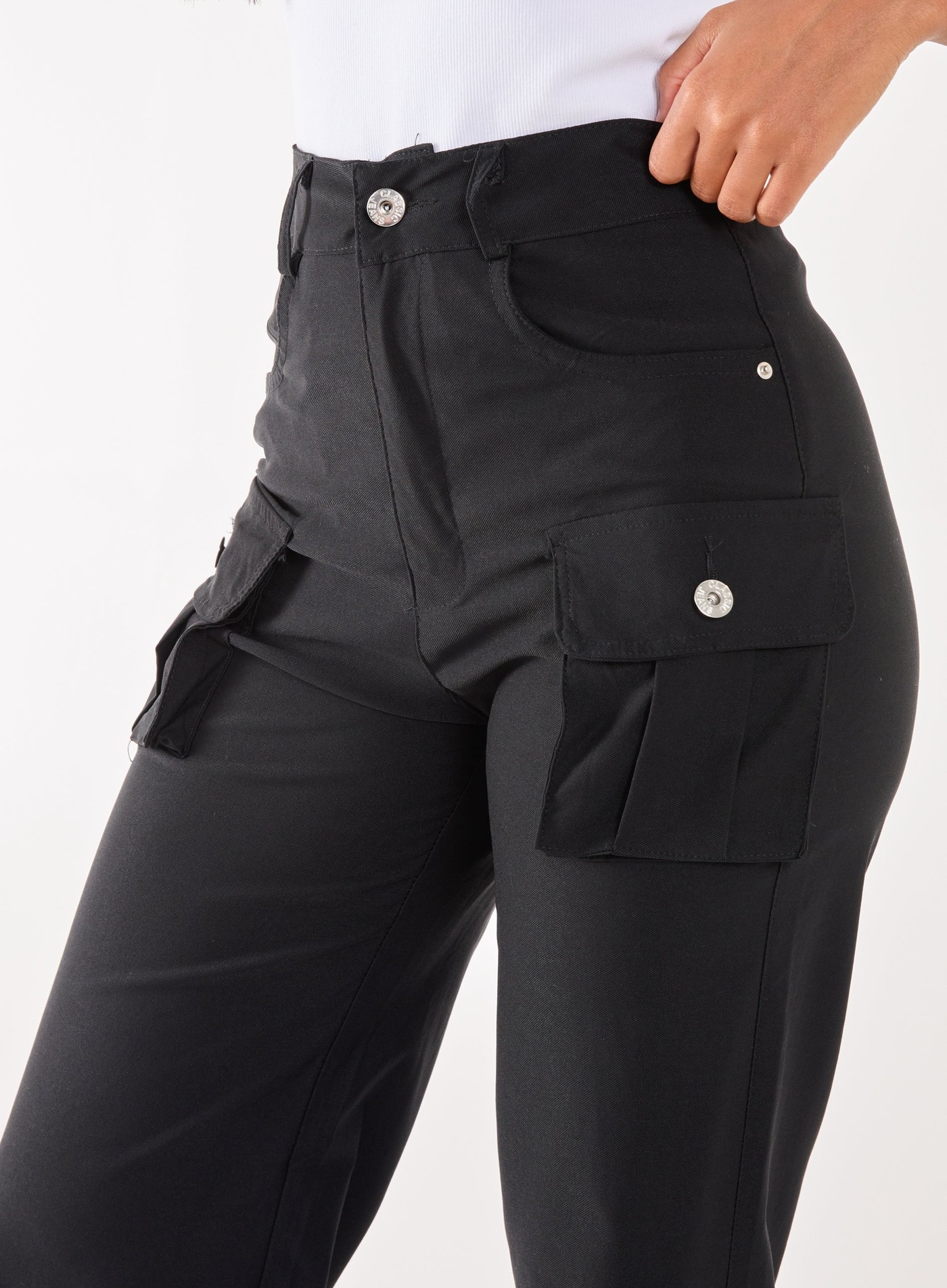 Oversized Pocket Wide Leg Cargo Trousers view 3