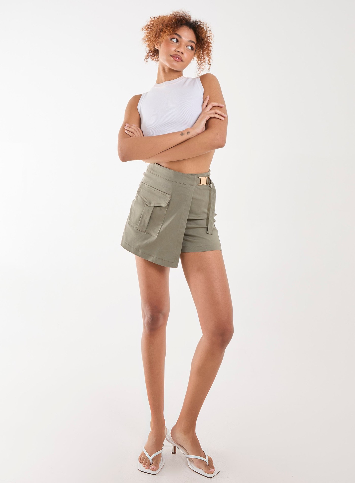 Utility Belt Detail Wrap Skort